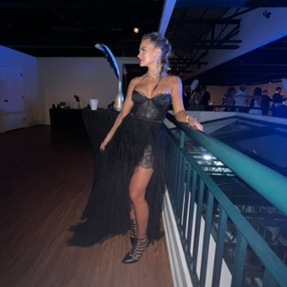 X REVOLVE BUSTIER GOWN IN BLACK